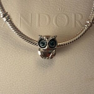Pandora Sparkling Owl Charm